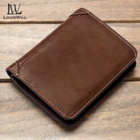 LouisWill Men Wallets Retro PU Short Wallet Business Wallets Bag Zipper Clutch Wallets Multi-Card Position Wallets_img_4