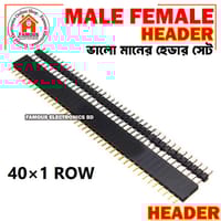 40 Pin 2.54mm Single Row Straight Male + Female Pin Header Strip black_img_0