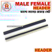 40 Pin 2.54mm Single Row Straight Male + Female Pin Header Strip black_img_2