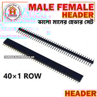 40 Pin 2.54mm Single Row Straight Male + Female Pin Header Strip black_img_3