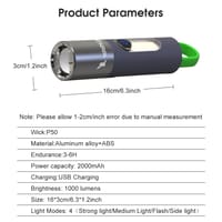 Auoyo light Keychain Torch Mini Telescopic Focusing light Strong Bright_img_1