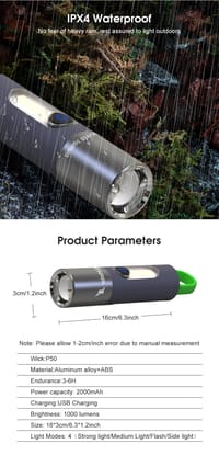 Auoyo light Keychain Torch Mini Telescopic Focusing light Strong Bright_img_10