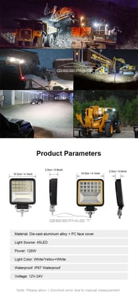 Geepact 45 LED Car Work Light_img_9