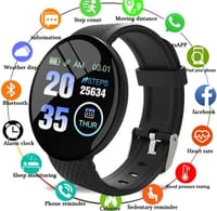 D18 Smart Watch Heart Rate Monitor Men's Women's Smartwatch Round Fitness Digital ..._img_0