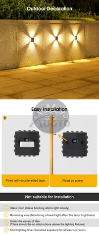 🔰✅Auoyo 2PCS Solar Wall Lamp Outdoor_img_8
