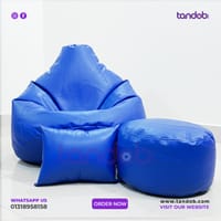 XXL Bean Bag Chair, Leg rest & Cushion - Combo Set - Royal Blue Color_img_1