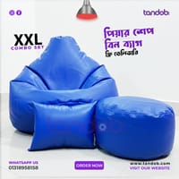 XXL Bean Bag Chair, Leg rest & Cushion - Combo Set - Royal Blue Color_img_0