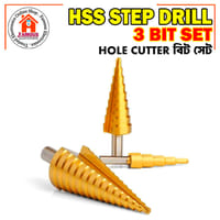 HSS Step Drill Bit Set | Titanium Coated Straight Groove | Hex Shank Hole Cutter | 3-12mm, 4-12mm, 4-32mm_img_4