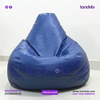 XXXL High Long Bean Bag Chair Deep Blue Color_img_1