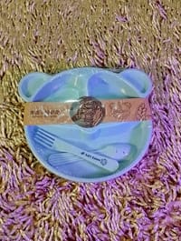 Cat Plate Set With Spoon-(Blue colour)_img_1