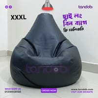 XXXL High Long Bean Bag Chair Black Color_img_0