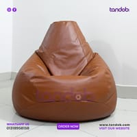 XXXL High Long Bean Bag Chair Deep Browm Color_img_1