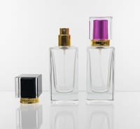Empty 50ml Perfume Atomizer Refillable Spray Bottle Square Shape Transparent Glass 1 pcs Random color_img_0