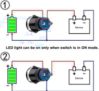 1pcs 12mm Latching Push Button Switch Blue LED Waterproof Metal_img_1