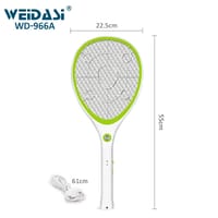 Weidasi WD-966A Rechargeable Mosquito Bat | LED Light | 4V 400mAh Battery | AC Input & Cable_img_3