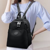 2025 New Hot Women's Backpacks Designer High Quality Soft Nylon Simple Fashion Bag(Black)_img_1