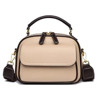 New Sac a Main Women Handbag soft small Shoulder Pu Leather Tote Hand Bags for Ladies(Apricot)_img_1