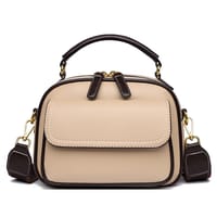 New Sac a Main Women Handbag soft small Shoulder Pu Leather Tote Hand Bags for Ladies(Apricot)_img_2