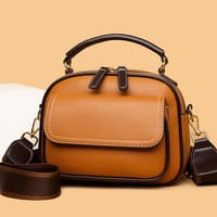 New Sac a Main Women Handbag soft small Shoulder Pu Leather Tote Hand Bags for Ladies(YELLOW)_img_0