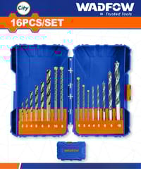 ১৬ পিস ড্রিল বিট সেট মেটাল, কাঠ এবং কংক্রিটের জন্য WADFOW WMJ6516_img_0