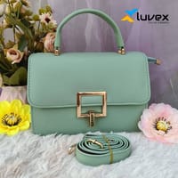 Premium Ladies Bag Square Lock- Green_img_0