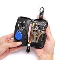 KroyShala Leather Key Organizer – Wallet Style Money Pouch with Key Ring – Chocolate Edition_img_2