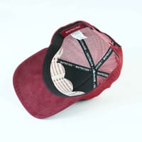 Iconic Maroon Suede Trucker Cap_img_1