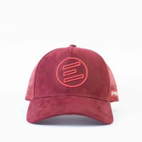 Iconic Maroon Suede Trucker Cap_img_4