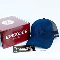 Iconic Navy Blue Suede Trucker Cap_img_5