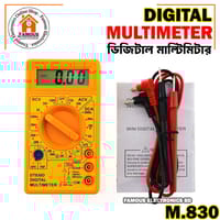 Digital Multimeter -Voltmeter, Ammeter, Ohm Meter Test Probe DC, AC LCD Display AC 750V DC 1000V Buzzer With Overload Protection_img_0