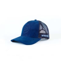 Iconic Navy Blue Suede Trucker Cap_img_0