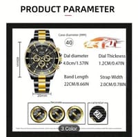 NOTIONR Waterproof Mens Watches Classic Stainless Steel Date Quartz Wrist Watch 008_img_2