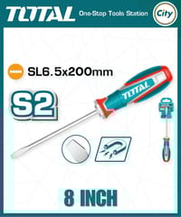 ৮ ইঞ্চি হেভী মাইনাস স্ক্রু ড্রাইভার পাওয়ারফুল ম্যাগনেটিক টিপ TOTAL TSDSL8200_img_0