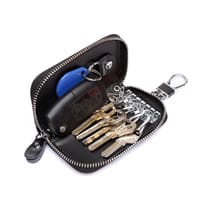 KroyShala Leather Key Organizer – Wallet Style Money Pouch with Key Ring – Chocolate Edition_img_4