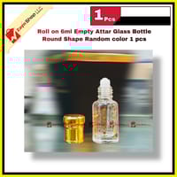 Empty Roll on Glass Attar bottle 6ml Round Shape Random color 1 pcs_img_1