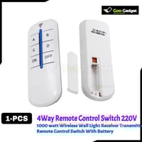 4-Way 220V Digital Wireless Remote Control Switch with Receiver & Battery – Wall Light Control System_img_1
