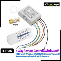 4-Way 220V Digital Wireless Remote Control Switch with Receiver & Battery – Wall Light Control System_img_2