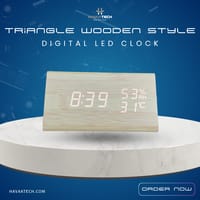 Triangle Wooden Style Digital LED Clock-Light_img_0