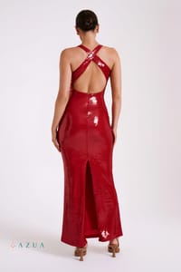 Rose Sequin Maxi Dress - Red_img_2