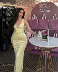 Rose Sequin Maxi Dress - Lemon Yellow_img_0