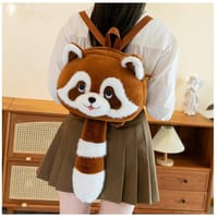 Cute Soft Plush Animal Backpack for Kids – Brown Panda Bag_img_1