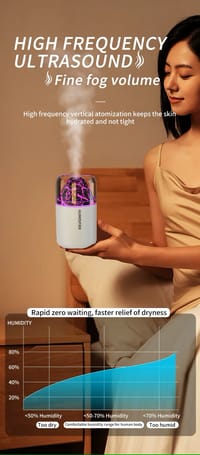 H05 Volcano Air Humidifier with Night Light – 180ML_img_3