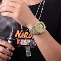 Hip Hop Iced Out Men'S Rhinestone Watch Diamond Analog Quartz Watch 005_img_3
