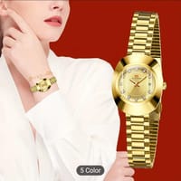 Luxury Golden Stainless Steel Watch for Men Premium Quality Crystal Studded Dial Watch for Boys New Fashion Watch for 44_img_0