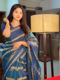 Block Print Sharee with Blouse Piece_img_2