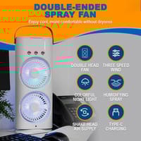 Rechargeable Dual Head Mist Cooling Fan with Remote – 3 Speeds, LED Light & 280ml Water Tank_img_10