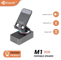 KISONLI M-1 Wireless Folding Bracket RGB Bluetooth Speaker With 360 Degree Phone Holder Stand_img_1