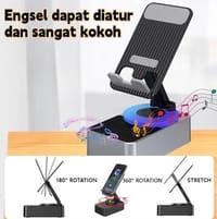 KISONLI M-1 Wireless Folding Bracket RGB Bluetooth Speaker With 360 Degree Phone Holder Stand_img_2
