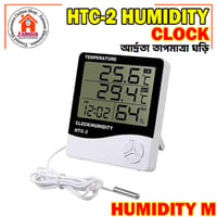 HTC-2 Digital Thermometer Hygrometer Electronic Temperature Humidity Meter | Indoor & Outdoor Sensor | Clock + Weather Station_img_3