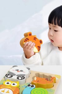 Kids Early Educational Building Block Montessori Cartoon 3D Wooden Puzzle Set for your BABY'S Concentration_img_2